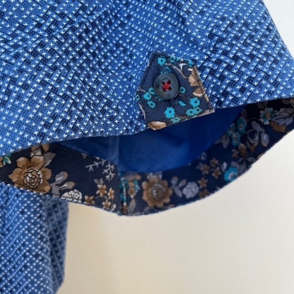 SLOANE 044 Shirt Club Short Sleeve 100% Cotton Blue Shirt Preppy Casual Office - Picture 5 of 12